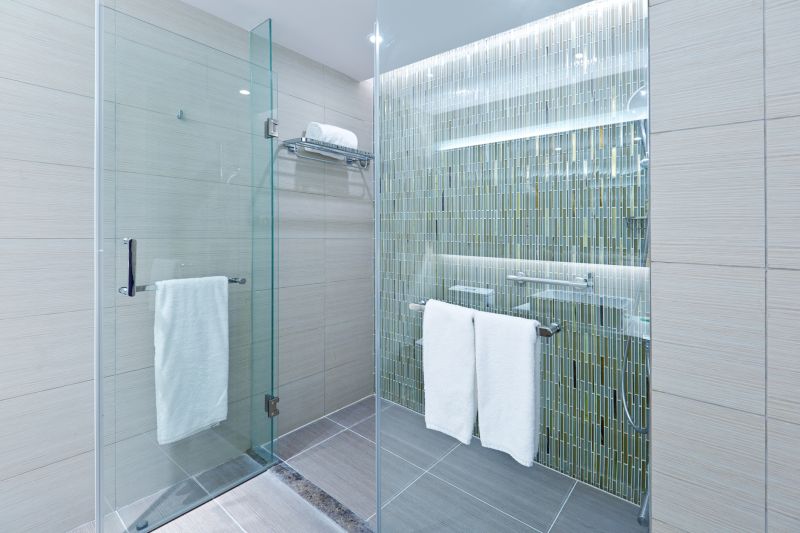 Glass Shower with Modern Hardware